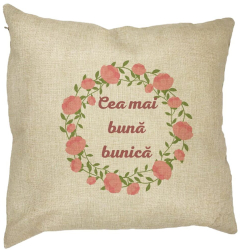 Perna Decorativa pentru Bunica 13 40x40 cm Husa Detasabila Burduf 