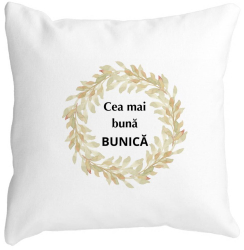 Perna Decorativa pentru Bunica 4 40x40 cm Alba Mata Husa Detasabila Burduf 