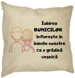 Perna Decorativa pentru Bunici 10 40x40 cm Husa Detasabila Burduf 