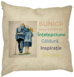 Perna Decorativa pentru Bunici 8 40x40 cm Husa Detasabila Burduf 