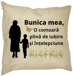 Perna Decorativa pentru Bunicul 19 40x40 cm Husa Detasabila Burduf 
