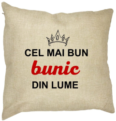 Perna Decorativa pentru Bunicul 2 40x40 cm Husa Detasabila Burduf 