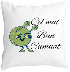 Perna Decorativa pentru Cumnat 4 40x40 cm Alba Mata Husa Detasabila Burduf 