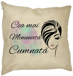 Perna Decorativa pentru Cumnata 2 40x40 cm Husa Detasabila Burduf 