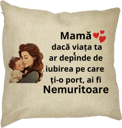 Perna Decorativa pentru Mama 8 40x40 cm Husa Detasabila Burduf 