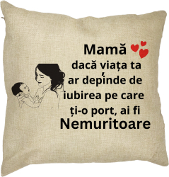 Perna Decorativa pentru Mama 9 40x40 cm Husa Detasabila Burduf 