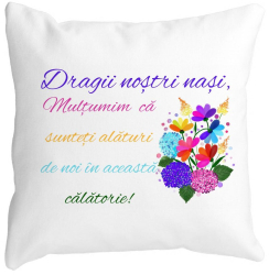 Perna Decorativa pentru Nasi 2 40x40 cm Alba Mata Husa Detasabila Burduf 