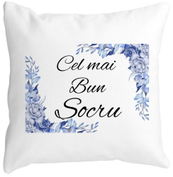 Perna Decorativa pentru Socrul 2 40x40 cm Alba Mata Husa Detasabila Burduf 