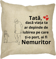 Perna Decorativa pentru Tata 5 40x40 cm Husa Detasabila Burduf 