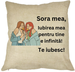 Perna Decorativa Sora mea 14 40x40 cm Husa Detasabila Burduf 