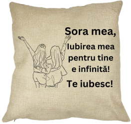 Perna Decorativa Sora mea 5 40x40 cm Husa Detasabila Burduf 