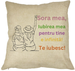 Perna Decorativa Sora mea 9 40x40 cm Husa Detasabila Burduf 