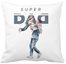 Perna Decorativa Super Dad 40x40 cm Alba Mata Husa Detasabila Burduf 