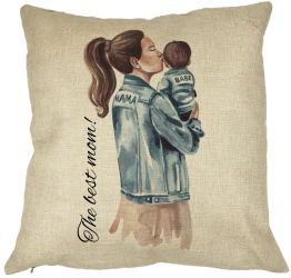 Perna Decorativa The Best Mom 40x40 cm Husa Detasabila Burduf 