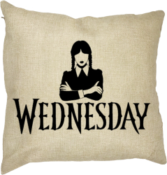 Perna Decorativa Wednesday Addams 4 40x40 cm Husa Detasabila Burduf 