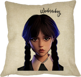 Perna Decorativa Wednesday Addams 8 40x40 cm Husa Detasabila Burduf 