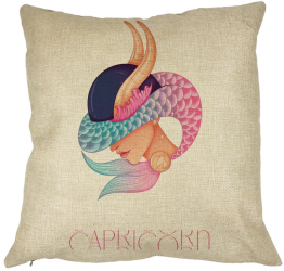 Perna Decorativa Zodia Capricorn 40x40 cm Husa Detasabila Burduf 