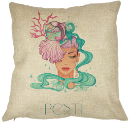 Perna Decorativa Zodia Pesti 40x40 cm Husa Detasabila Burduf 