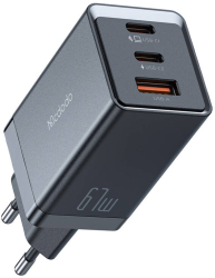 Incarcator de perete Gan 2x Usb-c 1x Usb 67w negru 
