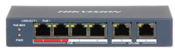 Switch cu 4 PoE Hikvision DS-3E0106P-E/M fara management 4000 MAC 1.6 Gbps 300 m 