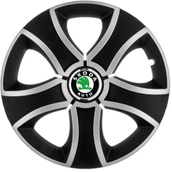 Set 4 capace roti Blacksun cu crom pentru gama auto Skoda R16 