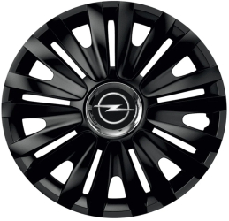 Set 4 capace roti Negre Cu Inel Cromat Royal pentru gama auto Opel R16 