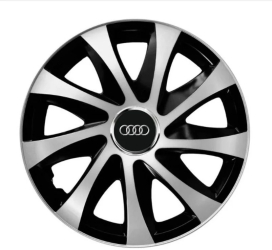 Set 4 Capace Roti pentru Audi model Extra Drift Silver & Black R16 