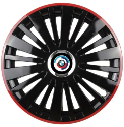 Set 4 Capace Roti pentru BMW Nou model Falcon Black Cu Rama Rosie R15 BMW 