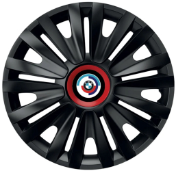 Set 4 Capace Roti pentru BMW Nou model Royal Black Cu Inel Rosu R16 BMW 