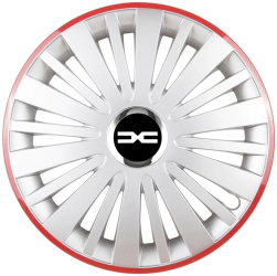 Set 4 Capace Roti pentru Dacia Nou model Falcon Silver Cu Rama Rosie R15 DACIA 