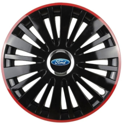 Set 4 Capace Roti pentru Ford model Falcon Black Cu Rama Rosie R15 FORD 