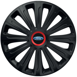 Set 4 Capace Roti pentru Ford model Trend Black Cu Inel Rosu R14 