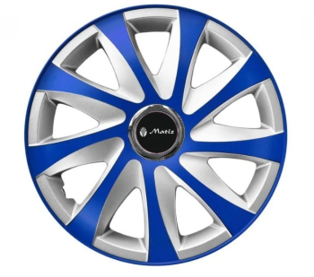 Set 4 Capace Roti pentru Matiz model Extra Drift Blue & Silver R16 MATIZ 