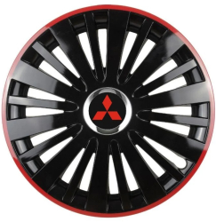 Set 4 Capace Roti pentru Mitsubishi model Falcon Black Cu Rama Rosie R15 MITSUBISHI 