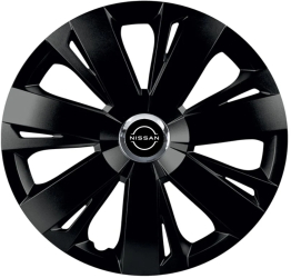 Set 4 Capace Roti pentru Nissan Nou model Energy Black Cu Inel Cromat R15 NISSAN 