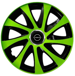 Set 4 Capace Roti pentru Nissan Nou model Extra Drift Green & Black R14 NISSAN 