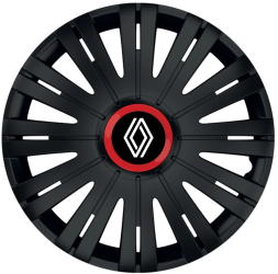 Set 4 Capace Roti pentru Renault Nou model Active Black Cu Inel Rosu R15 RENAULT 