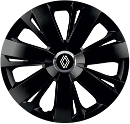 Set 4 Capace Roti pentru Renault Nou model Energy Black Cu Inel Cromat R15 RENAULT 