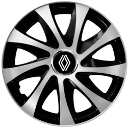 Set 4 Capace Roti pentru Renault Nou model Extra Drift Silver & Black R16 RENAULT 