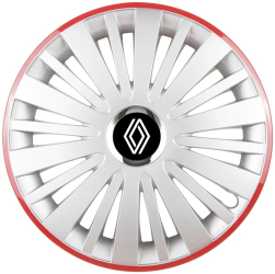 Set 4 Capace Roti pentru Renault Nou model Falcon Silver Cu Rama Rosie R16 RENAULT 