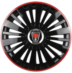 Set 4 Capace Roti pentru Rover model Falcon Black Cu Rama Rosie R14 ROVER 