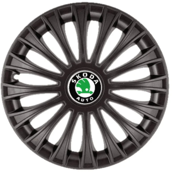 Set 4 capace roti pentru Skoda model Dino Black R15 