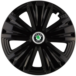 Set 4 capace roti pentru Skoda model Glory Black R16 