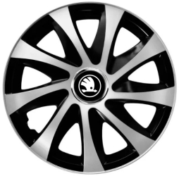Set 4 Capace Roti pentru Skoda Nou Alb-Negru model Extra Drift Silver & Black R16 SKODA 