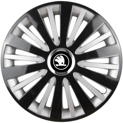 Set 4 Capace Roti pentru Skoda Nou Alb-Negru model Falcon Mix R15 SKODA 
