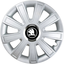 Set 4 Capace Roti pentru Skoda Nou Alb-Negru model Flash Gray R15 SKODA 