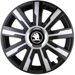 Set 4 Capace Roti pentru Skoda Nou Alb-Negru model Mirage R16 SKODA 