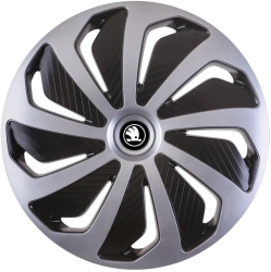 Set 4 Capace Roti pentru Skoda Nou Alb-Negru model Wind Black R16 SKODA 