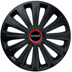 Set 4 Capace Roti pentru Smart model Trend Black Cu Inel Rosu R15 