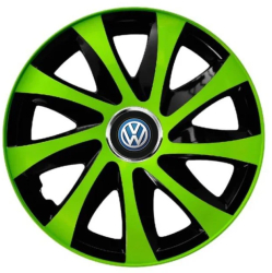 Set 4 Capace Roti pentru Volkswagen model Extra Drift Green & Black R15 VOLKSWAGEN 